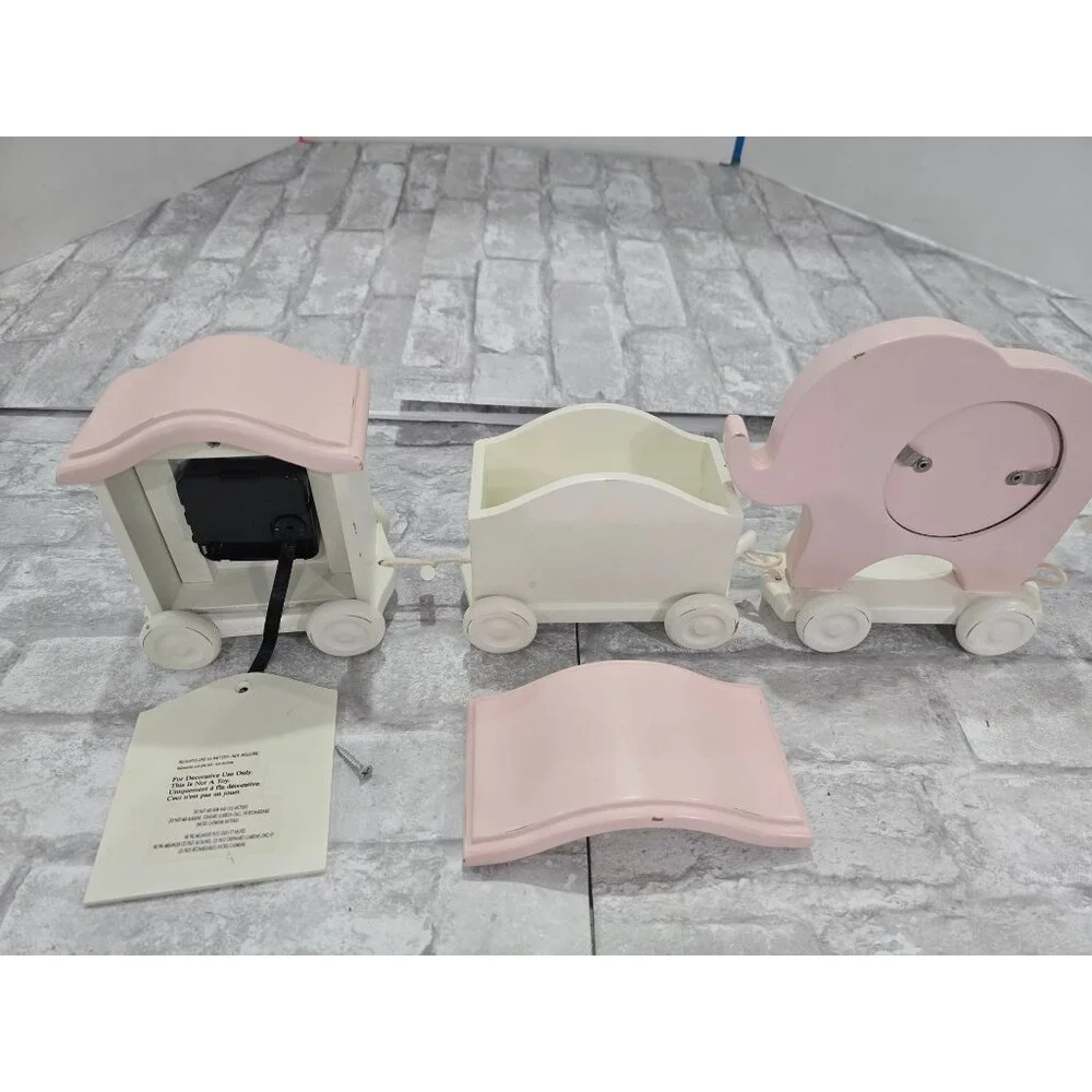 Pottery Barn Kids Wooden Clock Train‎ with Picture Frame and Keepsake Box